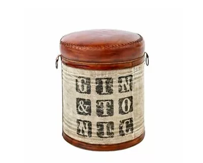 Eclectic  Leather & Canvas Gin & Tonic Stool • £84.95