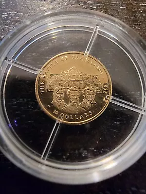 BATTLE AT ALAMO HISTORY OF AMERICA 1/2 GRAM 14k 585 GOLD COIN RARE • $59.99