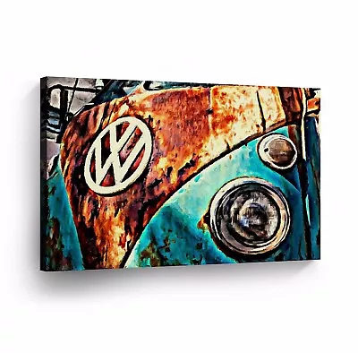 Canvas Wall Art Photo Print VW Classic Vintage Car Bus Camper Volkswagen VWH44 • $109.99