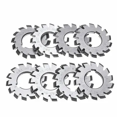 8pc M1 PA20° 20 Degree HSS Involute Gear Cutters Set #1-8 Assortment Tool Kit • £58.39