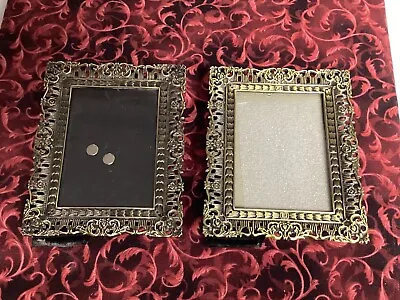 Ornate Mini Metal Frames Holds 2”x3” Picture-Set Of 2 • $12