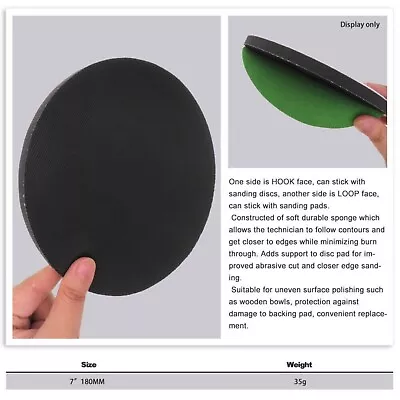 7  180mm X 10mm Thick Hook & Loop Soft Foam Interface Pad Backing Pads Polishing • $13.18