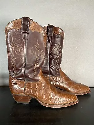 Justin Genuine American Men’s Alligator? Caiman? Cowboy Boots Size 9.5 #9712 • $181.50