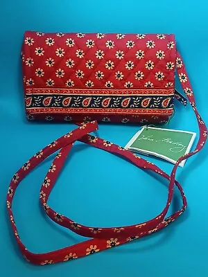 Vera Bradley Americana Red Swing Wallet Cross Body Red & Navy 23.5  Drop • $16.14