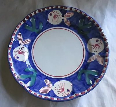 Solimene Vietri Italy 10” Hand Painted Plate Italy Fish Decor • $30
