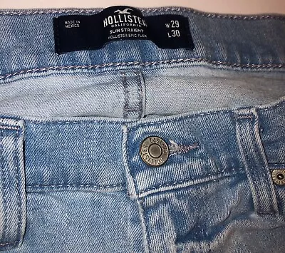 Hollister Mens Slim Straight Epic Flex Jeans 29 X 30 Denim Comfortable • $12.54