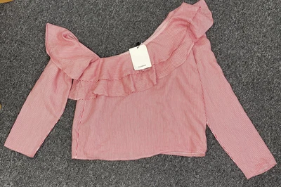 $18.87 • Buy Pull And Bear One Shoulder Striped Top Size L BNWT PAC