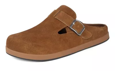 Mens Womens Arch Support Clogs Slip-on Outdoor Slippers Brown 6 Uk Size • £32.99