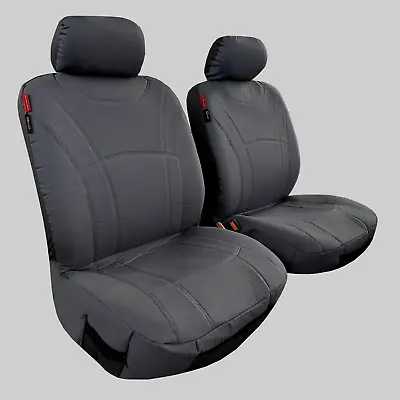 Grey Cotton Canvas Seat Covers For Ssangyong Musso XLV Ultimate Front Pair • $153.99