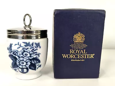 Royal Worcester Hanbury King Size Double Egg Coddler Jar Pot Blue White Flower • £29.99