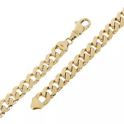 Men's 14k Yellow Gold Solid Miami Cuban Link Chain Bracelet 8.5  8mm 34.4 Grams • $1940.62