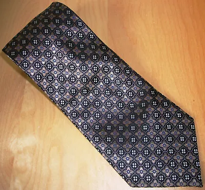 Screenplay Martin Wong Gold & Black Floral Men's Silk Neck Tie 58 Lx3.9 W (D516) • $10