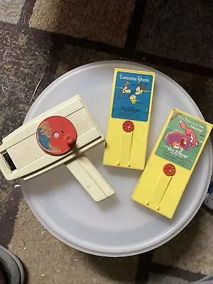 Vtg Fisher Price Movie Viewer & 2 Movies Lonesome Ghosts & The Fox & The Hound • $24.99