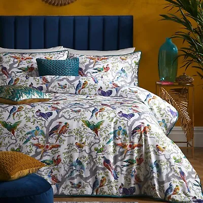 Birdity Absurdity Cotton Duvet Sets Laurence Llewelyn-Bowen Multi Colour BN • £44