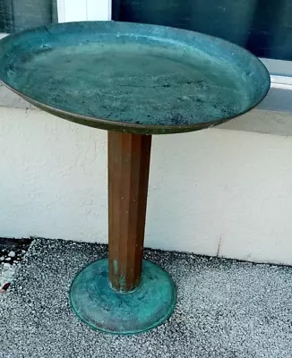 Michael Bonne Rare Copper Bird Bath Handcrafted Large Vintage Verdigris Finish • $497