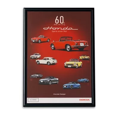 Honda SPORTS 60th Poster S500 S600 S800 S2000 S660 Size A4 Aluminum Frame New • $90