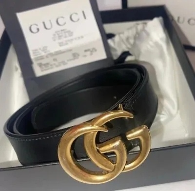 Gucci Belt 1.5  Wide / 90 Cm Length Authentic Leather Black • $105.50