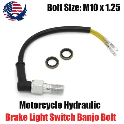 Universal Motorcycle Hydraulic Brake Light Switch Banjo Bolt M10 X 1.25 Pitch US • $8.99