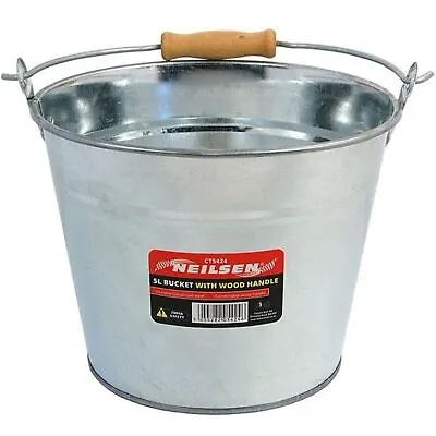 Neilsen Galvanised Metal Bucket Handle Plant Pot Coal Planter Strong Steel 5L • £7.29