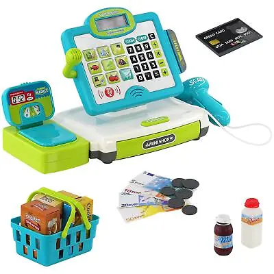 £25.49 • Buy Kids Electronic Cash Register Toy & Play Food Set Supermarket Till Pretend Play