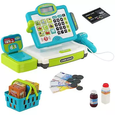 Kids Electronic Cash Register Toy & Play Food Set Supermarket Till Pretend Play • £19.99