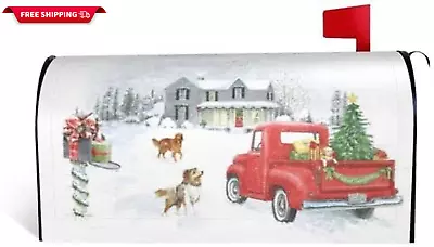 Christmas Mailbox Covers Magnetic Standard Size Winter Red Truck Snowflake Cute  • $19.71