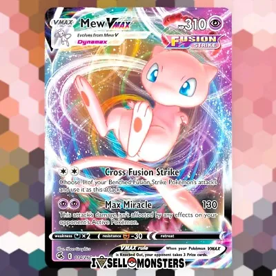 Pokemon TCG 1x Mew V VMAX 114/264 X1 Ultra Rare Fusion Strike Pokémon PSYCHIC NM • $4.95