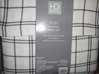 $35 • Buy HD DESIGNS Full Flannel Sheet Set Ultra-Smooth 100% Brushed Cotton