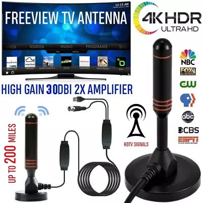 £10.88 • Buy Best Portable TV Antenna Indoor Outdoor Digital HD Free View Aerial Ariel 30dBi