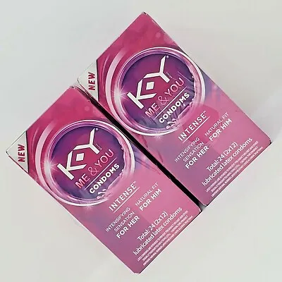 Lot Of 2 KY Me And You Condoms - Intense - 24 Count Ea- 48 Total  Exp 4/2024 • $9.99