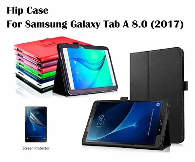 Flip Leather Case Cover/Screen Protector For Samsung Galaxy Tab A 8.0 (2017)T380 • $13.55