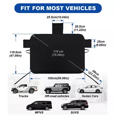 For Jeep 4Layers Car SUV Magnetic Windshield Snow Cover Dust Frost Ice Sun Shade • $20.99