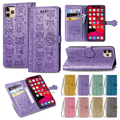 $16.95 • Buy Cute Dog&Cat Leather Card Holder Case For IPhone 14 13 12 Pro Max/11/7/8/XS