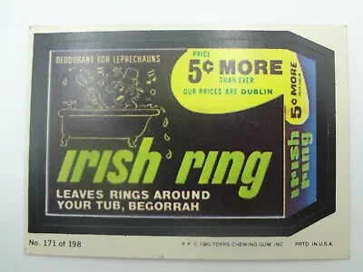 Wacky Package IRISH RING Sticker Card • $2.99