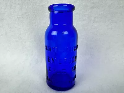 Vintage Bromo Seltzer Cobalt Blue Bottle Emerson Drug Co. Baltimore MD 4  Tall • $3.39