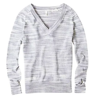 Anthropologie Open Work Pullover Moth Large Petite 10 12 Gray Pointelle Knit NWT • $39
