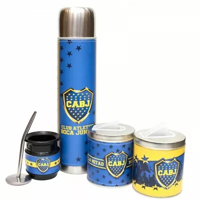 055B Boca Juniors New Set Yerba Mate Kit Containers Gourd Bombilla(Straw) Thermo • $54.90