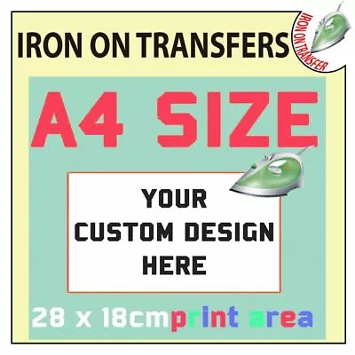 Personalised Custom Iron On T Shirt Transfer Quality Print Your Name Image Text • £3.99