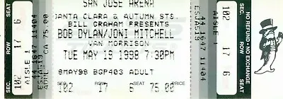 Bob Dylan-joni Mitchell-van Morrison 1998 Unused Concert Ticket-nm To Mint • $59.99