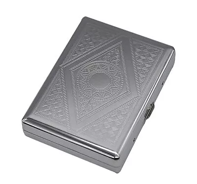 Metal Cigarette Case For RegularKing And 100's SizeHolds 20 100mm Silver  • $9.95
