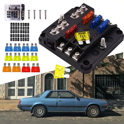 6Way Car Boot Power Distribution 12-24V Blade Fuse Holder Box Block Panel Board • $10.95