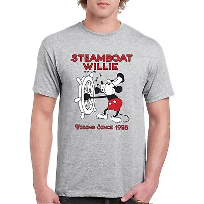 Steamboat Willie Vibing Since 1928 T-shirt Retro Cartoon Mouse Icon Men's Tee • $17.95