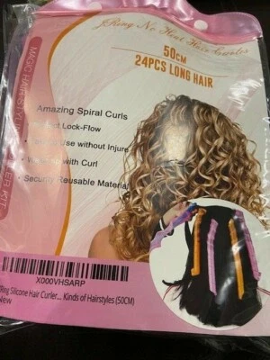 £15.99 • Buy Hair Curlers Heat Free With Styling Hook 50cm Magic Hair Rollers X 24 NEW