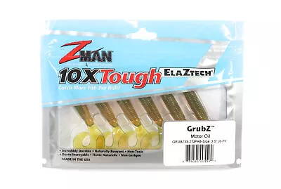 Zman Soft Lure GrubZ 3.5 Inch 6/Pack Motor Oil (5599) • $20.90