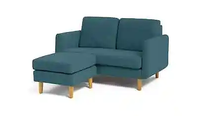 Remi Fabric 2 Seater Chaise Sofa In A Box - Teal • £334.99