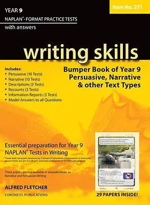 Writing Skills Bumper Book Year 9 NAPLAN Format* Practice Tests (Item No. 271) • $36.95