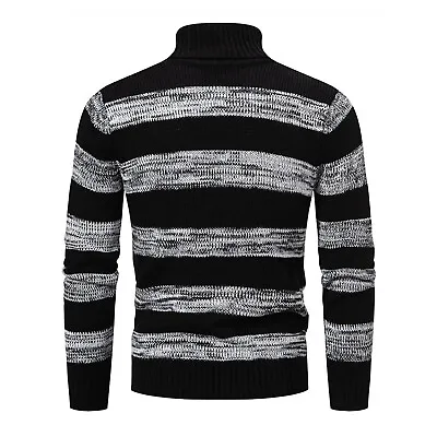 Mens Sweater Casual Knitwear Turtleneck Tops Classic Outerwear Winter Jumpers • $22.55