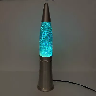 No Boundaries Glitter Motion Lamp Pliable Art Lamp 19  Blue Silver • $39.99