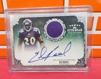 2010 Topps Five Star Ed Reed Autograph Patch #ed 60 Silver - Auto # 60/60 - 1/1  • $149.95