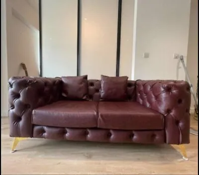 2 Seater Red Chesterfield Sofa - Used Condition - Collection NW9 • £200